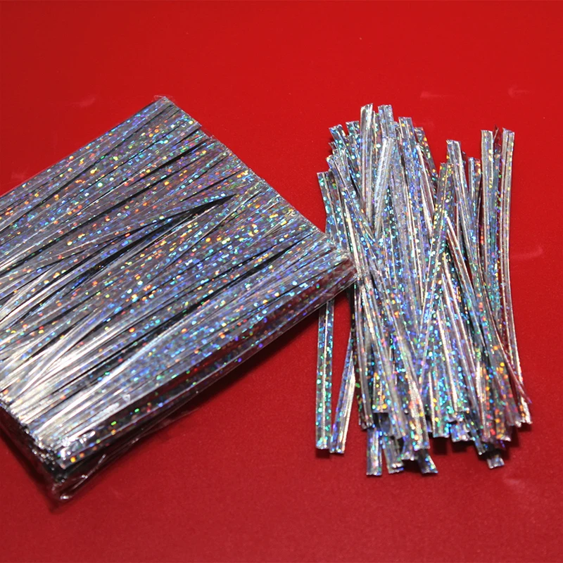 500pcs/lot Laser Plastic Twist Ties 10cm Closure Wire Wraps Bundling Handmade Christmas Gift Jewelry Packaging Organize Supplier