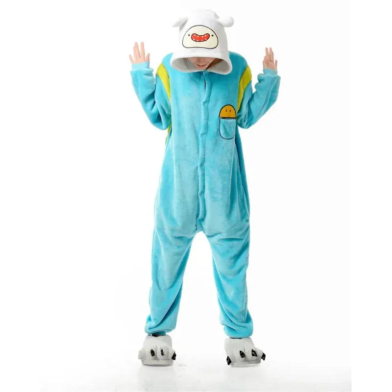 Adulto flanela cosplay anime aventura traje onesies cão pijamas animal halloween carnaval vestir-se festa macacões pijamas