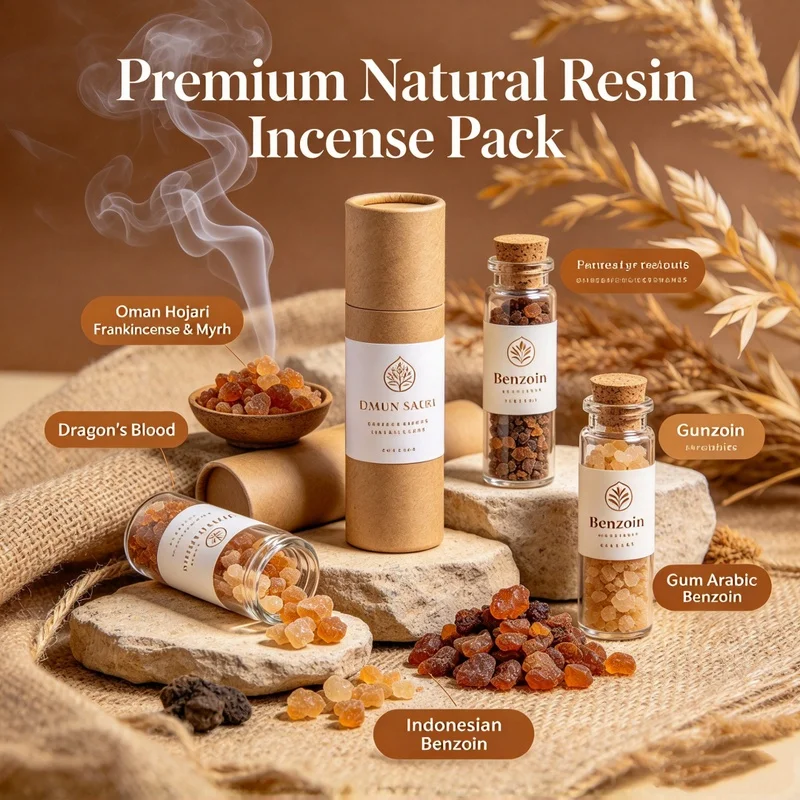 Natural Raw Incense Resin: Oman Hojari Frankincense, Myrrh, Dragon's Blood, Benzoin, Indonesian Benzoin for Meditation & Smudg
