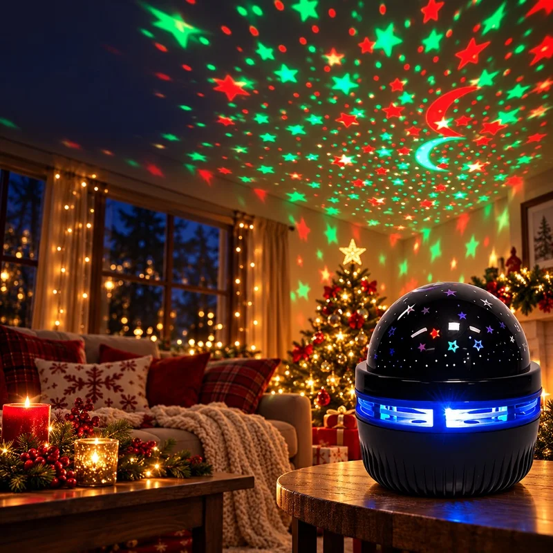 Romantic Star Projector Night Light, USB Rotating Galaxy Lamp with Multi-Color Modes, Perfect Christmas & Birthday Gift for Frie