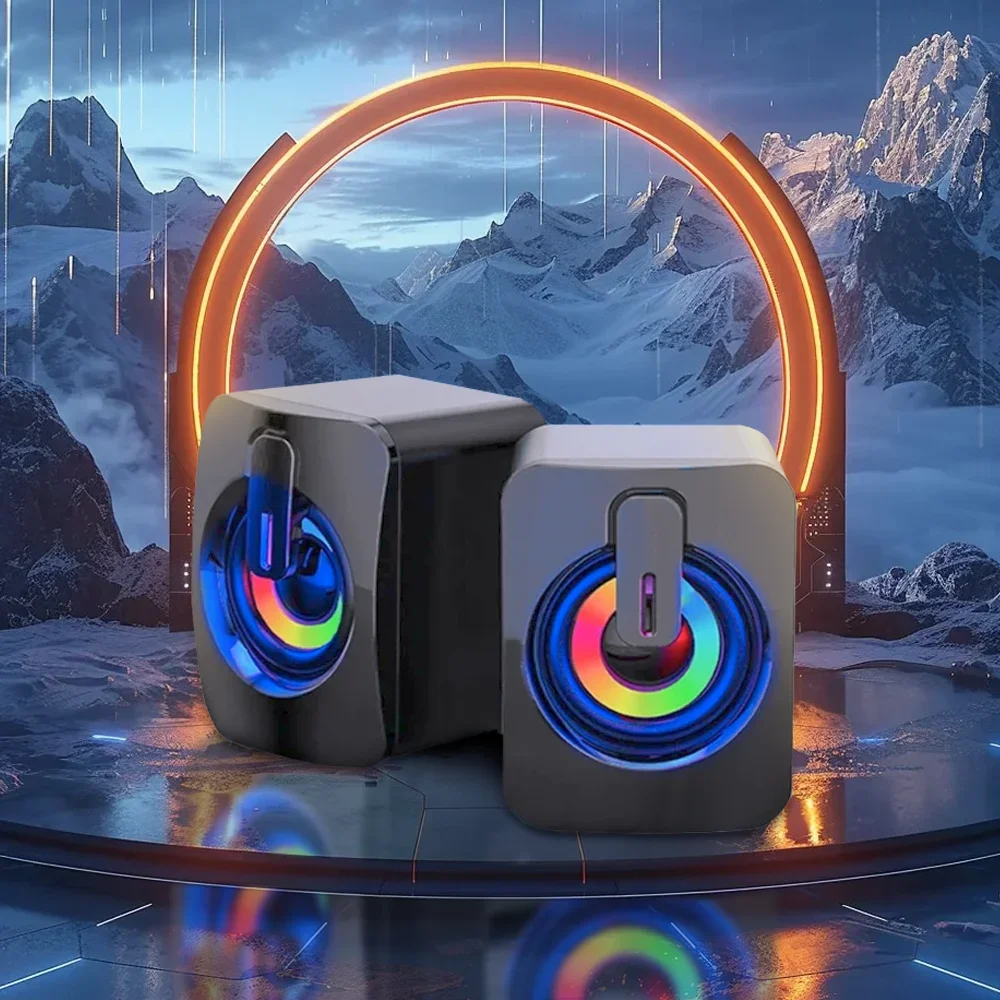 Alto-falante estéreo de computador de alta fidelidade com microfone USB com fio alto-falante desktop laptop