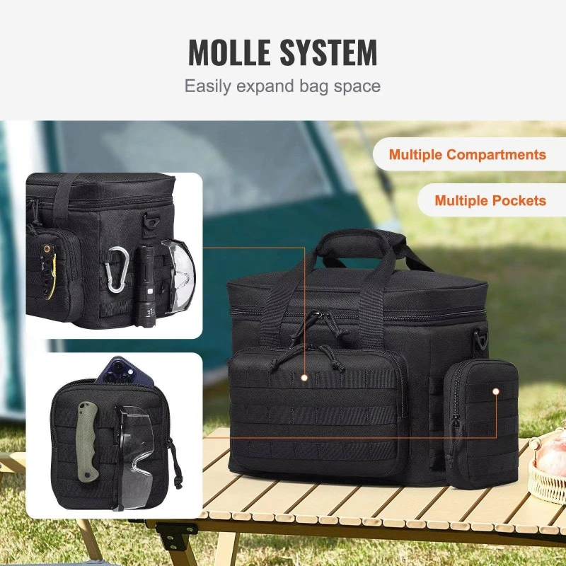 Wholesale Deluxe 20L Insulated Lunch Bag Multi-Pocket 600D Oxford Cloth Cartoon Pattern Size Removable