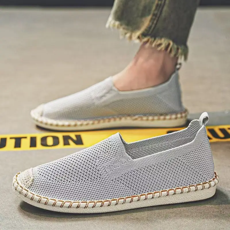 

Мужская летняя повседневная обувь на плоской подошве с сеткой, мягкая подошва, нескользящая дышащая легкая рыбацкая обувь без запаха с круглым носком