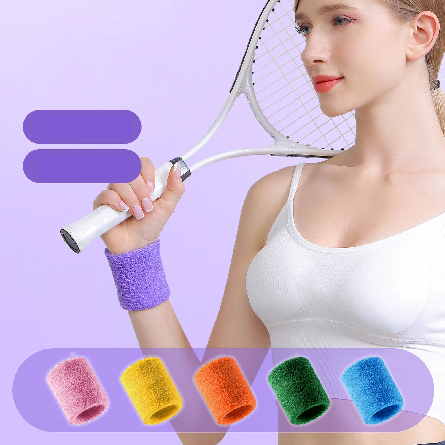 1 PC Towel Sports Wrist bands Tennis Sweat Bands Wrist Guard Basketball Fitness Sweatbands Wrist Wrap Wrist Protection Badminton