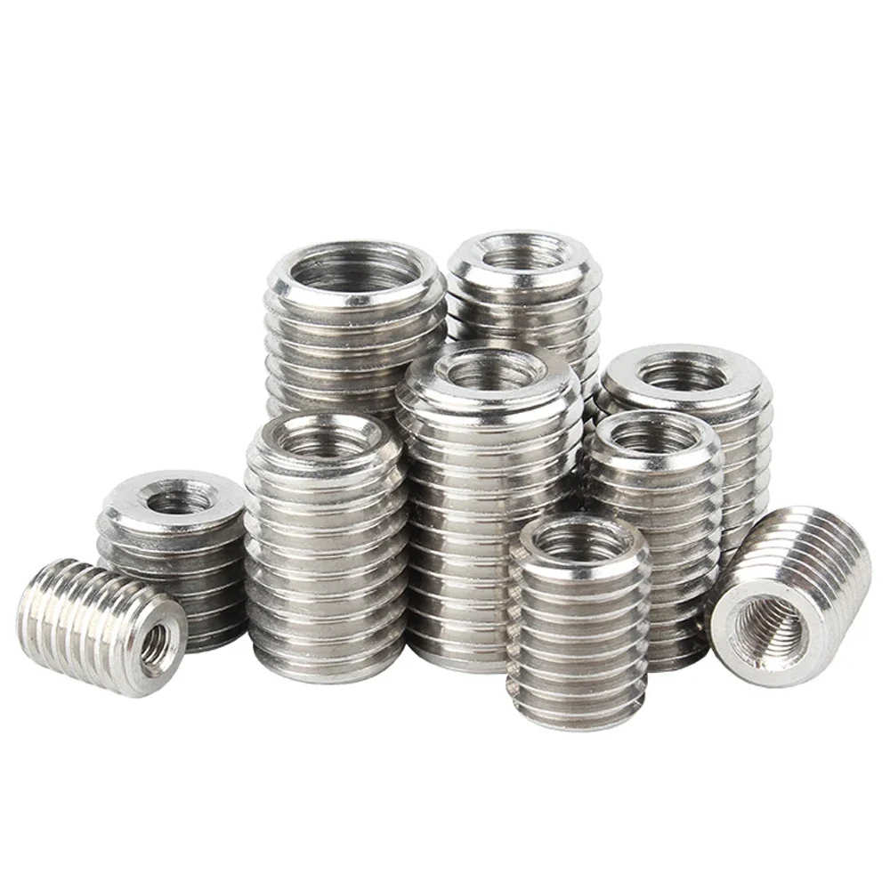 2-5Pc M2 M3 M4 M5 M6 M8 M10 M12 Inside Outside Thread Adapter Screw Nuts Insert Sleeve Converter Nut Coupler 304 Stainless Steel