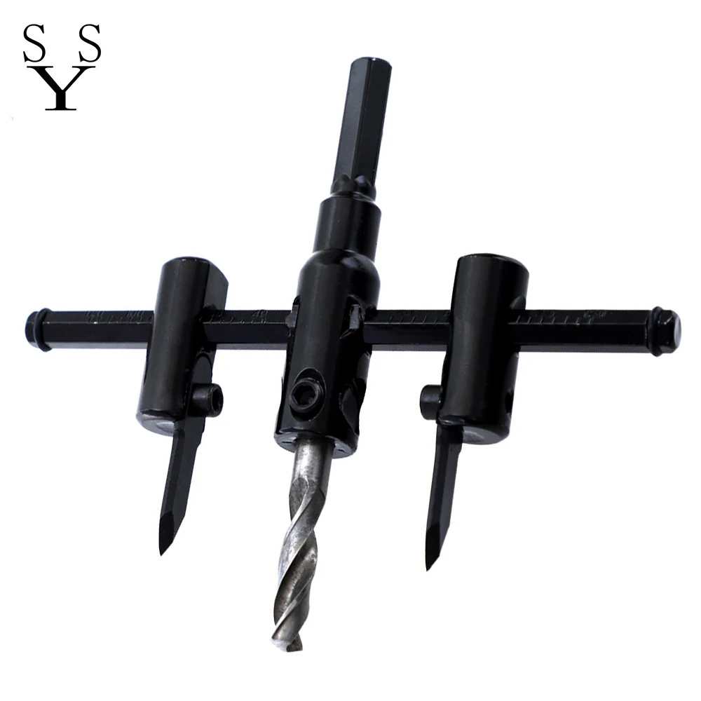 Adjustable Circle Hole Saw Wood Cutter Drill Bit Cordless Aircraft Type Alloy Tools for Woodworking 30-120/200/300mm