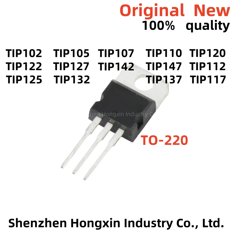 

10PCS TIP102 TIP120 TIP122 TIP127 TIP142 TIP147 TIP142T TIP147T TIP110 TIP112 TIP125 TIP132 TIP137 TIP107 TO-220 TIP105 TIP117
