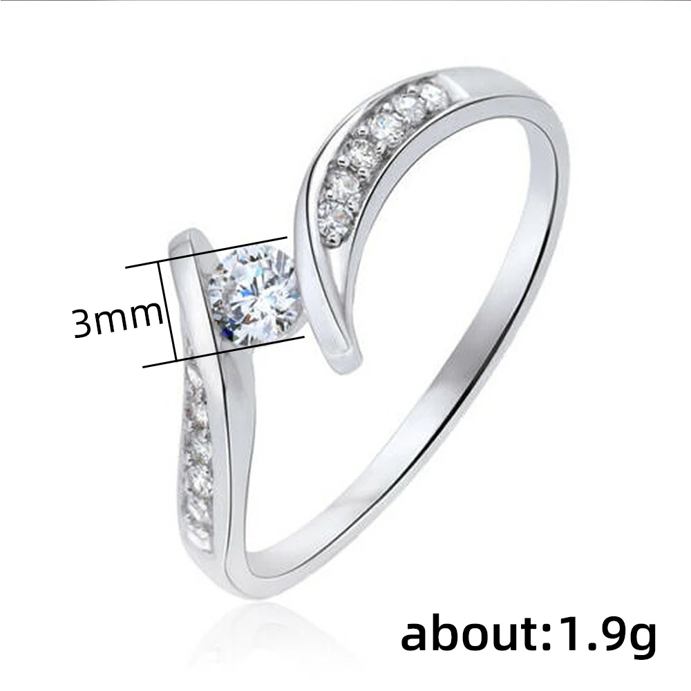 Huitan Minimalist Engagement Wedding Rings for Women Round Cubic Zirconia Simple Elegant Female Accessories 2022 Fashion Jewelry