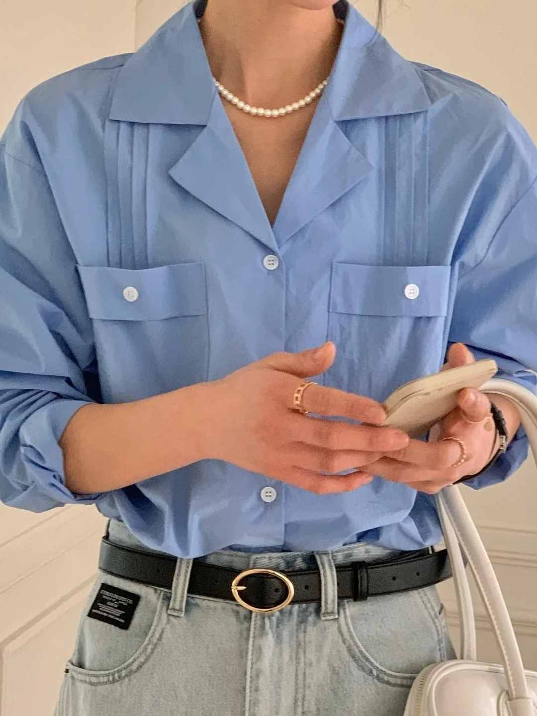 

Шикарный весенний универсальный костюм с воротником на пуговицах, плиссированный дизайн, свободный повседневный длинный свеч irt, женский корейский Sle Faion