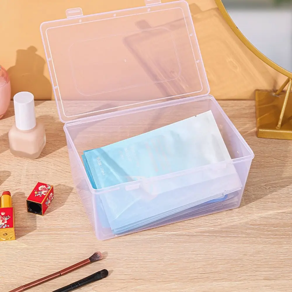 1Pcs Thickened Mask Storage Box Portable Transparent Flip Box Small Large Plastic Drug Storage Pill Jewelery Earrings Cosmetics