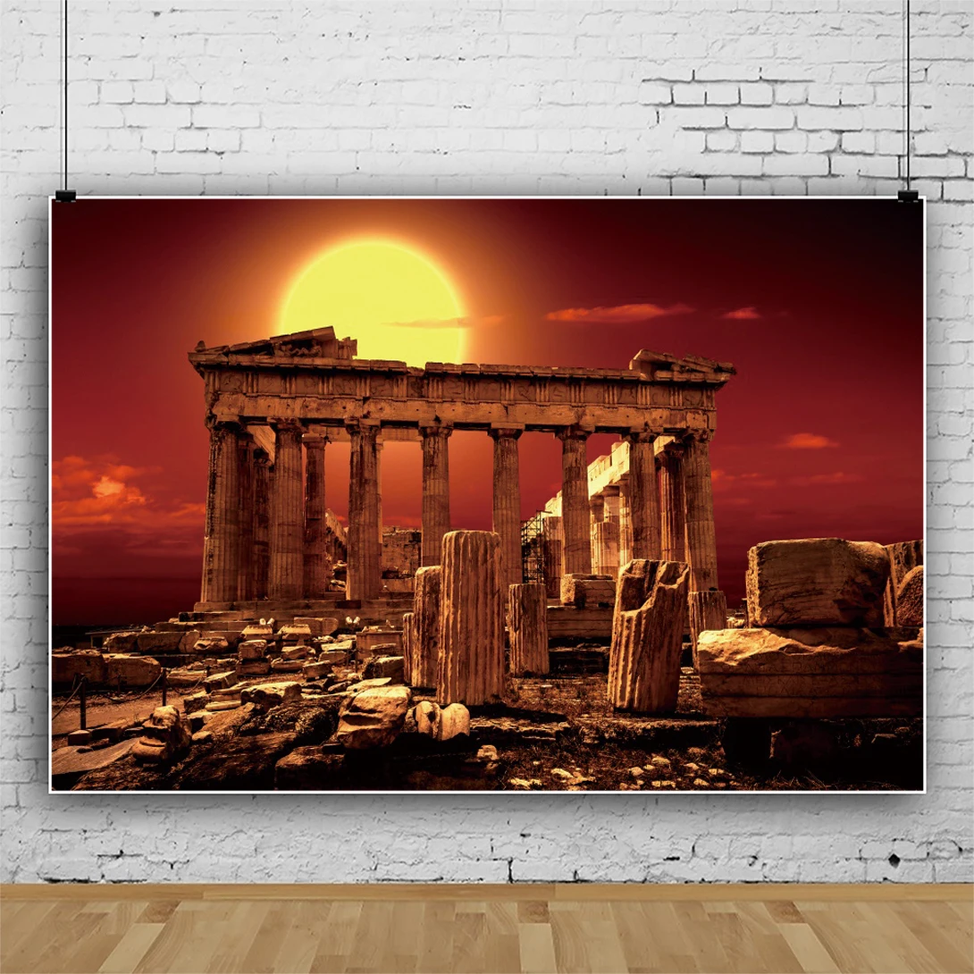 Ancient Roman Architecture Photography Background Medieval Nature Landscape Vintage Video Backdrop Image Poster Photo Booth Prop