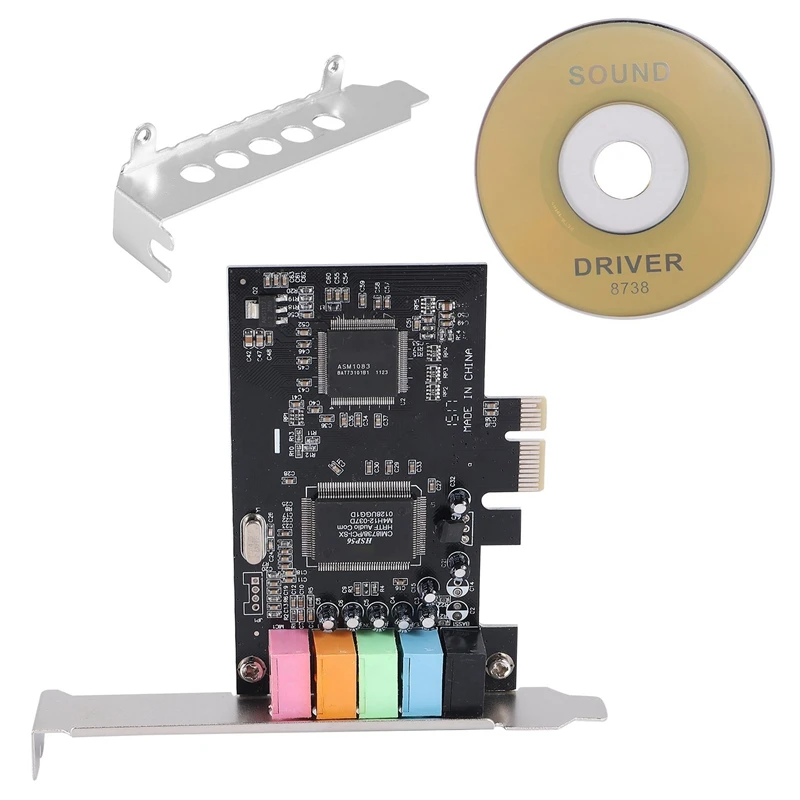 AT14 Pcie Sound Card 5.1, PCI Express Surround Card 3D Stereo Audio With High Sound Performance PC Sound Card CMI8738 Chip