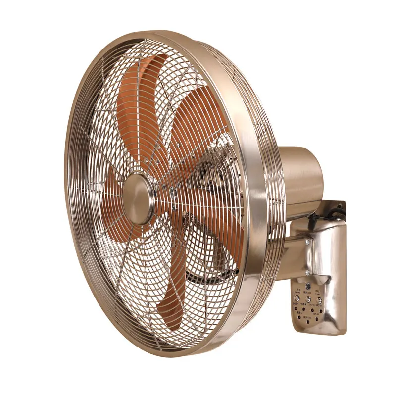 Metal Fan Cooling, Commercial Household Wide Edged Antique Iron Leaf Wall Fans, Retro Powerful Wall Mounted Electric Fan Home