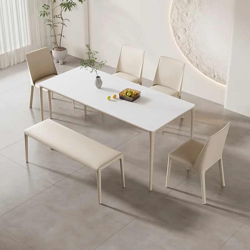 Italiano, Minimalista, Hogar, Comedor, Sillín de Cuero, Banco, Estilo Crema
