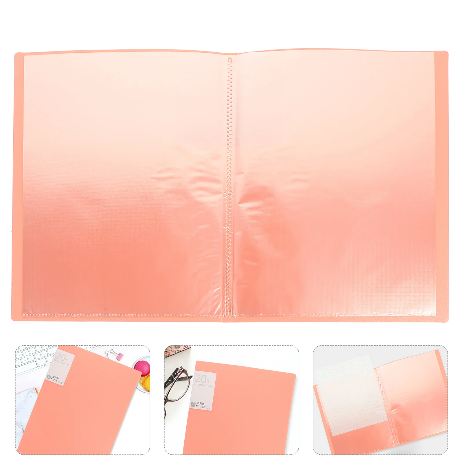 

20 Pages A4 Folder Information Booklet Test Paper Storage Plastic Office Pink A4 Folder Information Booklet