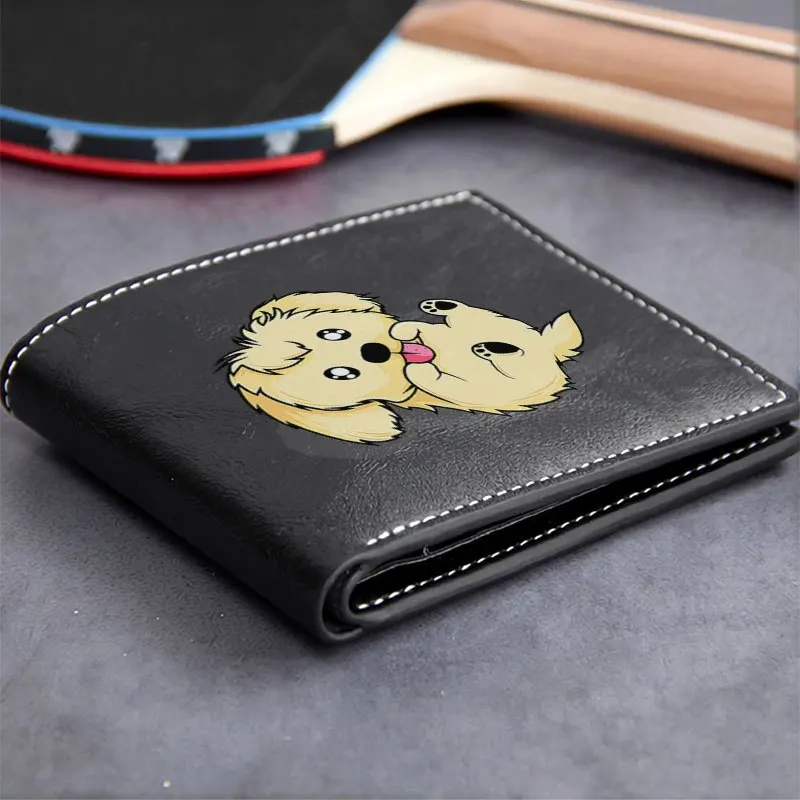 Portafoglio in pelle PU dal design simpatico cucciolo Portafoglio compatto alla moda minimalista per uomo e donna Leggero e durevole per l'uso quotidiano