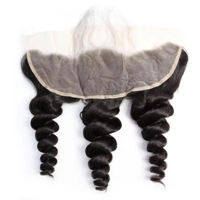 13x4 Loose Wave Lace Frontal Brazilian Human Hair Preplucked 4x4 Transparent Lace Closure Human Hair 8-20 Inch For Women