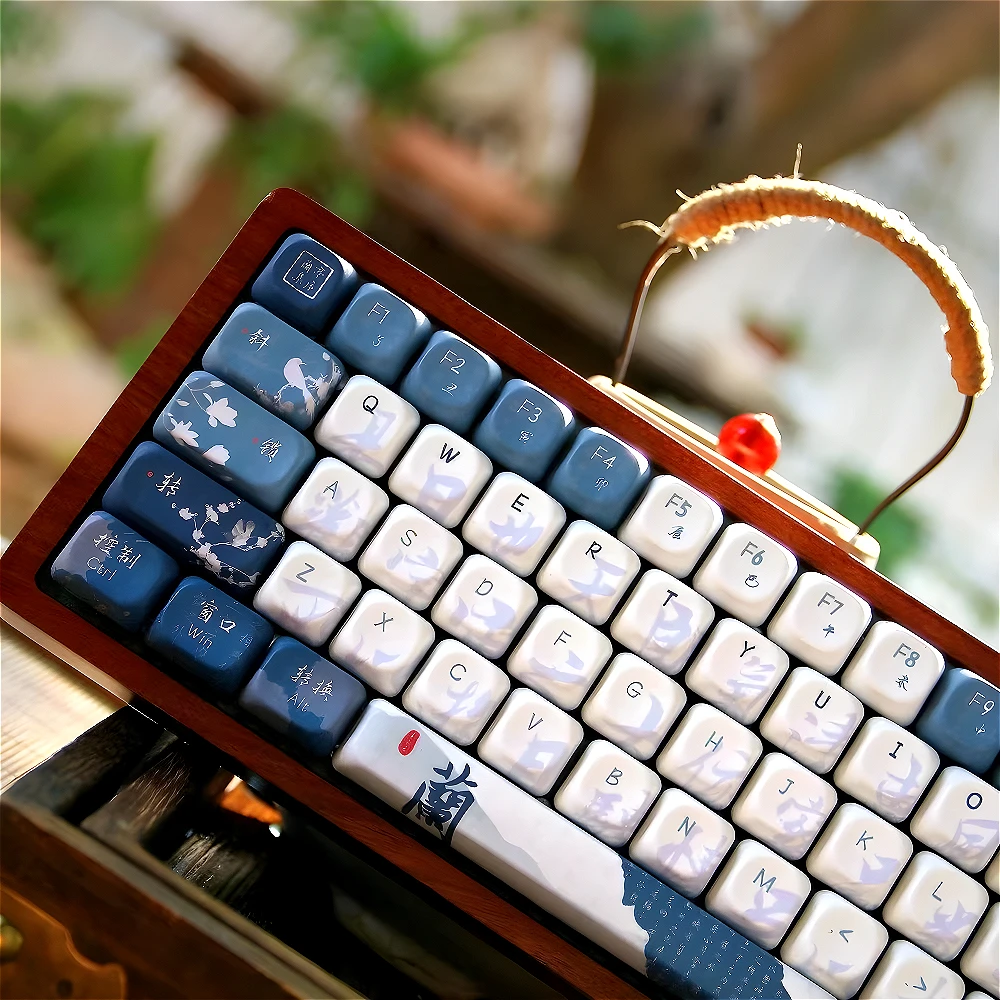 

Cherry/QX3 blue, keycaps, side engraved 3 PBT small full set, Lanting, mechanical keyboard keycaps for MX switch games