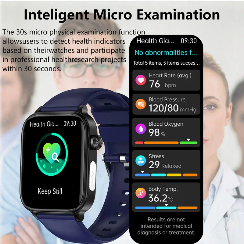 Relógio inteligente de grau médico masculino, Android, Xiaomi, Ios, Sangue, Glicose, Oxigênio, Lipido, Chamadas de Saúde, Smartwatch, Novo, 2022