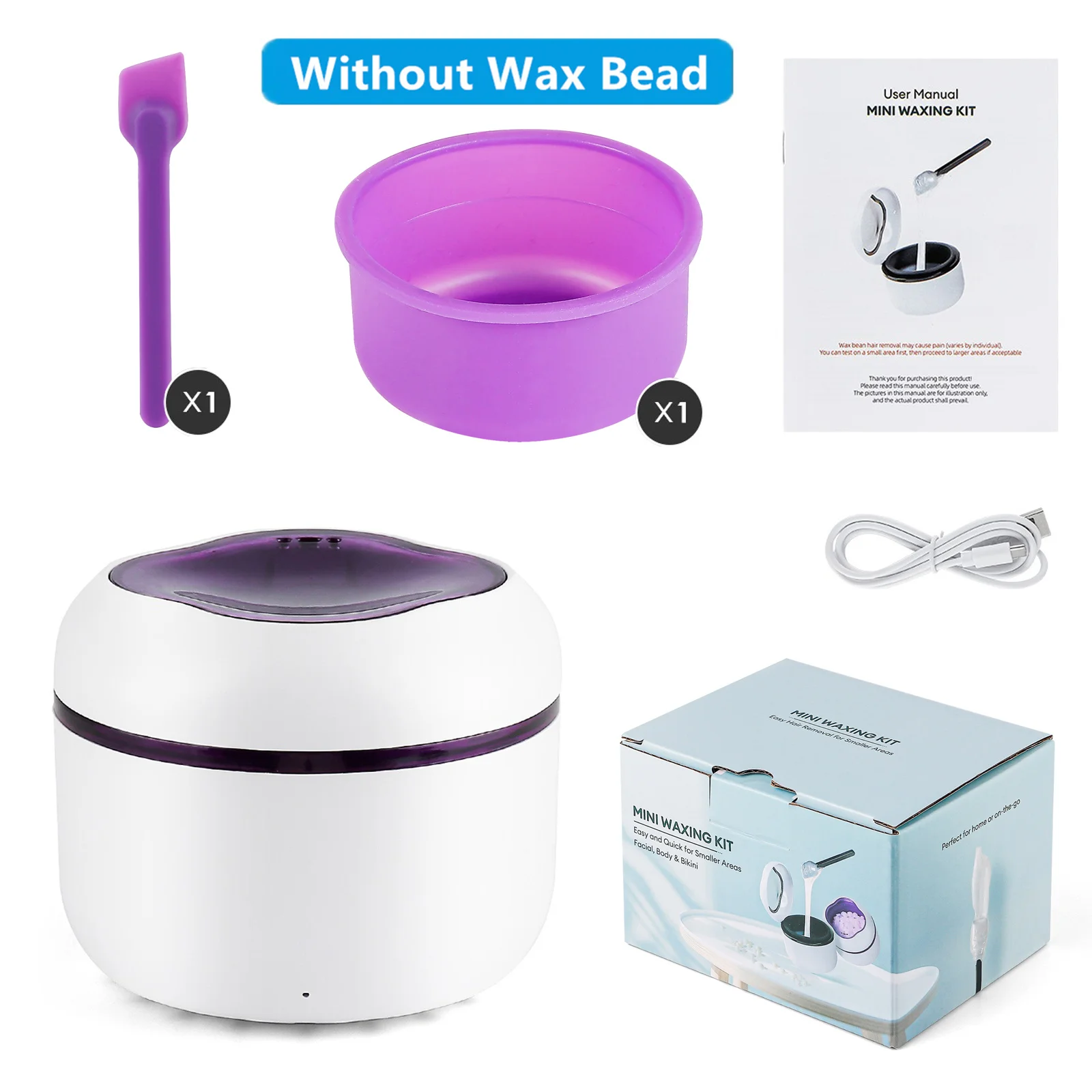 Mini Wax Heater Machine 40g Siliconen Kom Wax Warmer Neus Oor Ontharing Waxen Kit Wax Bean Wax Verwarming smeltkroes Smelter