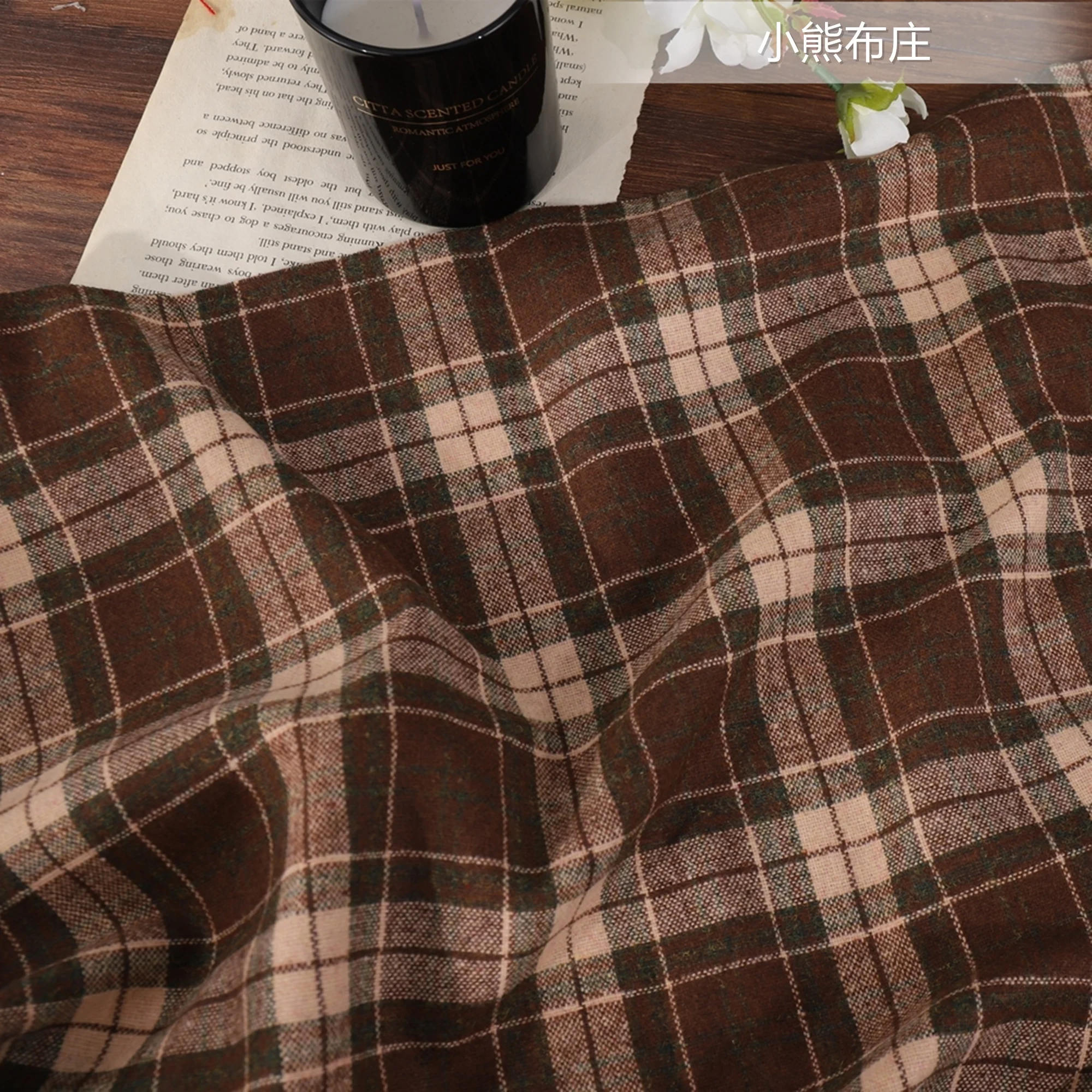 Woolen Fabric By The Meter for Clothes Diy Coat Sewing Plaid Vintage Thin Cloth Red Blue Retro Winter Fashion Drape soft Textile