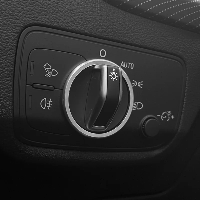 Headlight Adjust Switch Decoration Ring Car Stickers For AUDI 2014-2019 A3 V8 S3 Q2 Sq2 Tt Tts Interior Accessories Trim Strips view 4