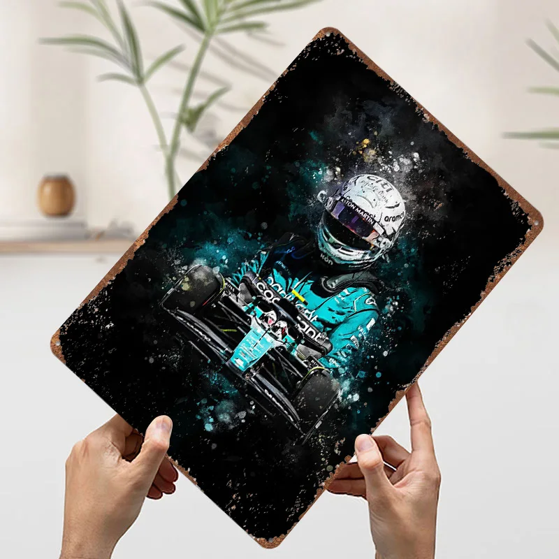 سباق تين تسجيل جدار ملصق فني ديكور المنزل علامات معدنية خمر للرجل كهف الديكور ركن القهوة بار الأشياء لتصميم الغرفة #3