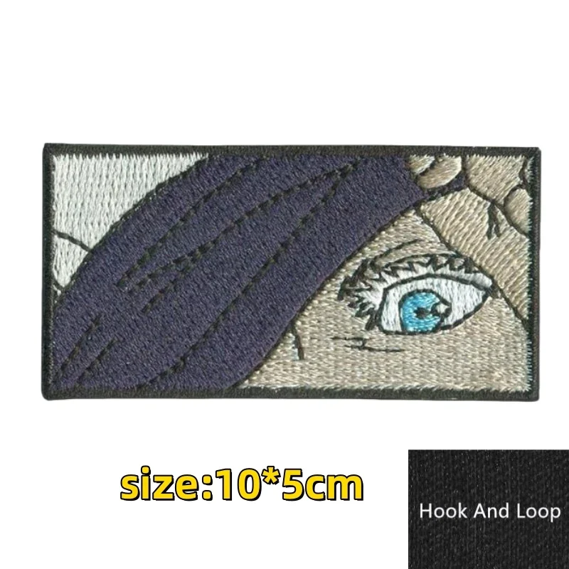 Anime Girl's Eyes Embroidery Morale Badge on Backpack Hook&Loop Patch Sexy Girl Hot Melt Adhesive Tactical Patches for Clothes