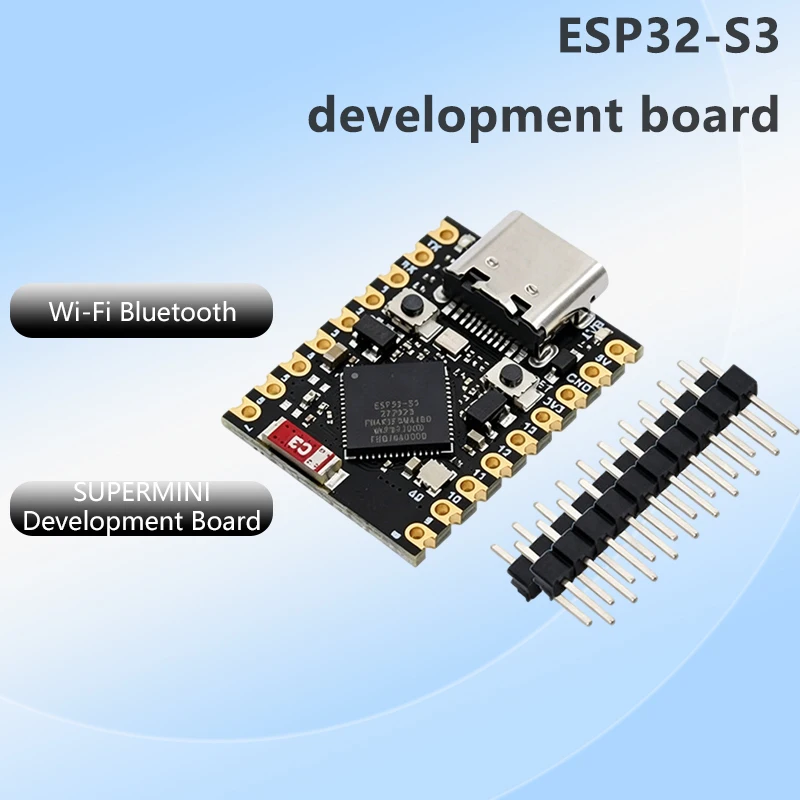 Płytka rozwojowa ESP32-S3 SuperMini z USB Type-C, wbudowanym Wi-Fi i Bluetooth, tryb dwumodowy, pełny układ pinout IO, mikrokontroler o niskim poborze mocy.