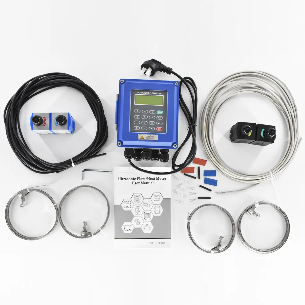 Medidor de vazão ultrassônico com medidor de calor medidor de energia pt100 TUF-2000B medidor de vazão de água braçadeira montada na parede no medidor butu modbus