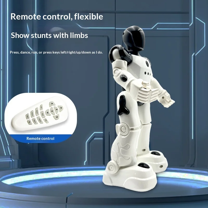 TechToy Remote Control Robot English Version Programmable Gesture Control USB Rechargeable Stunt Performing Dancing Hobby Toy
