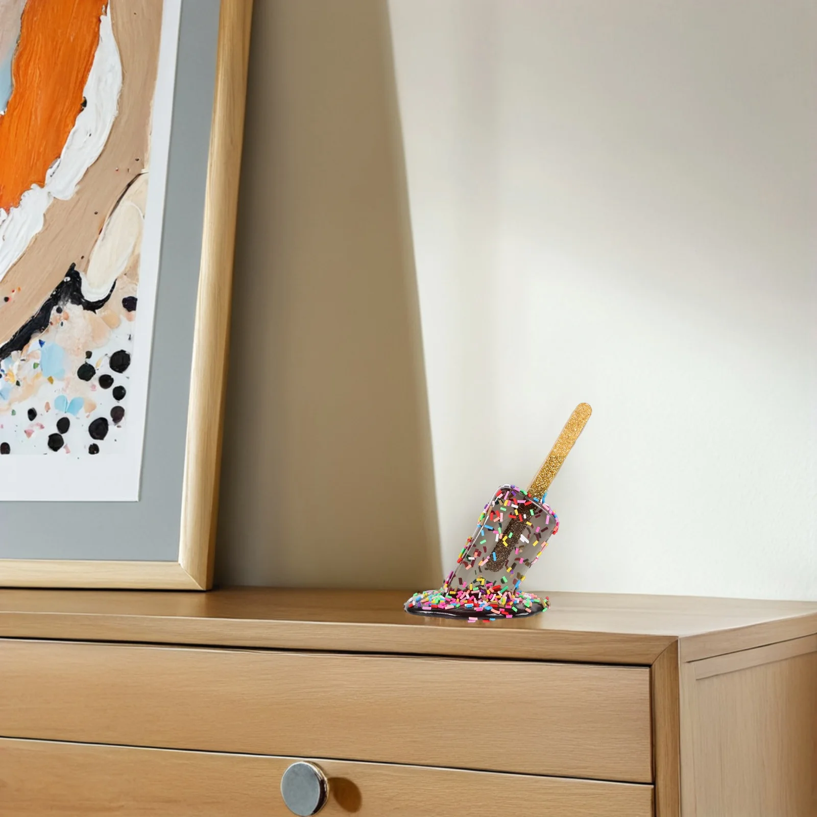 

Creative Melting Ice Cream Decor Resin Sculpture Humor Ornament Indoor Outdoor Garden Patio Decoration Desktop Bookshelf