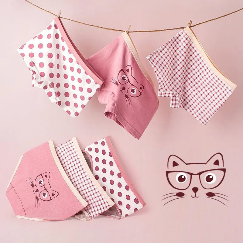 3Pcs/lot Animal Cute Kids Panties Soft Comfortable Children's Underwear Lovely Girls Boys Briefs Letter Cotton Underpants 1-12Y