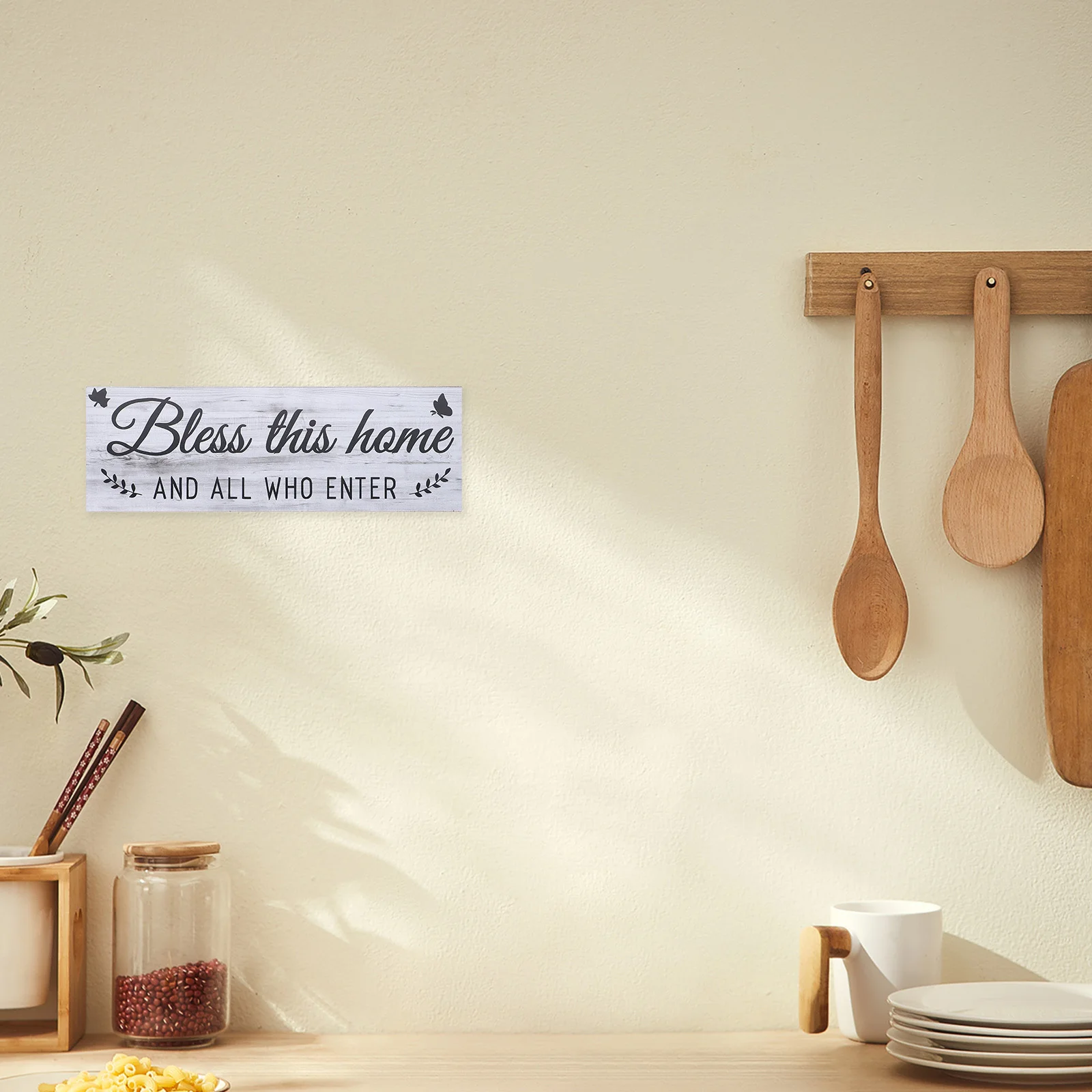 

1 Set Of Wood Plaque Decor Rustic Farmhouse Wall Art Sign Kitchen Dining Room Home Office Living Room Wall Hanging Ornament