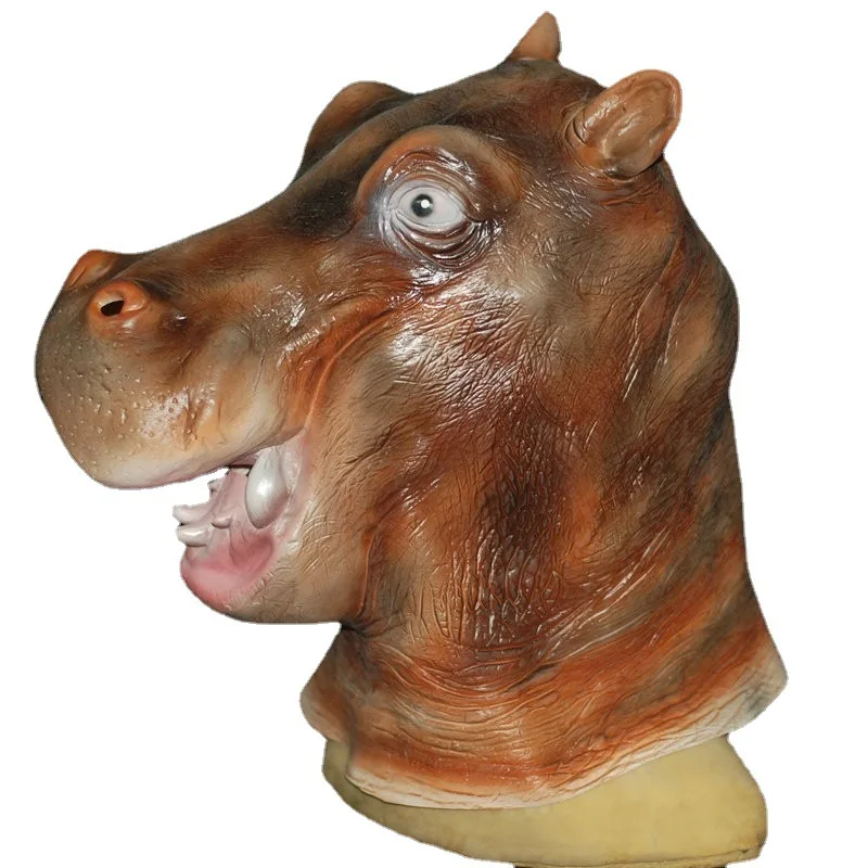 Free Shipping Eco-friendly Latex Animal Masks Full Head Hippo Mask Halloween Carnival Masquerade Cosplay Costumes Props