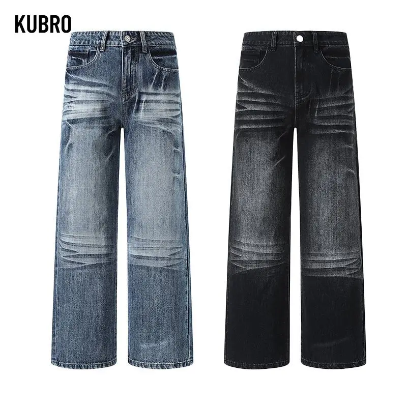 

Новинка 2023 года, осенние и зимние мужские джинсы, свободные удобные прямые деловые повседневные универсальные широкие деловые брюки, элитные брюки