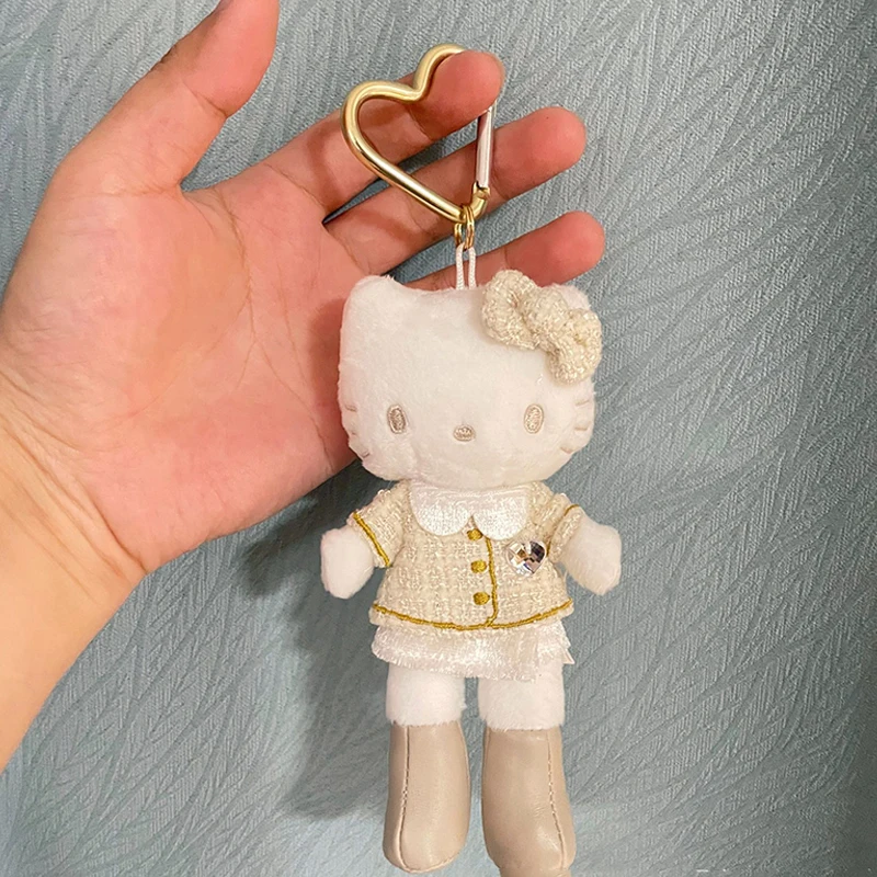 سانريوس سيقان طويلة KT القط أفخم المفاتيح لطيف مرحبا كيتي اللعب دمية قلادة أنيمي محشوة بلوشيز حقيبة العرافة قلادة كيرينغ هدية