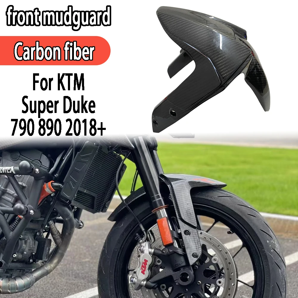 

Для KTM Super Duke 790 890 2018 + 100% переднее крыло из углеродного волокна 3K, защита тормозного диска, аксессуары для обтекателя мотоцикла