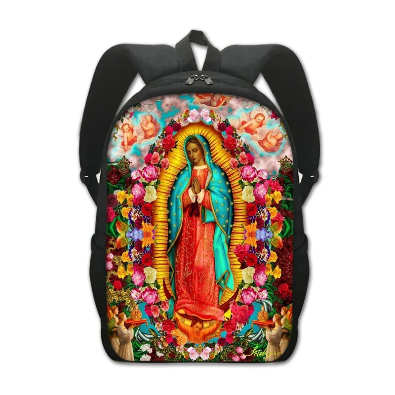 Virgin Mary Our Lady of Guadalupe Backpack Vintage Religion Jesus School Bags Women Men Rucksack Student Laptop Backpacks Gift