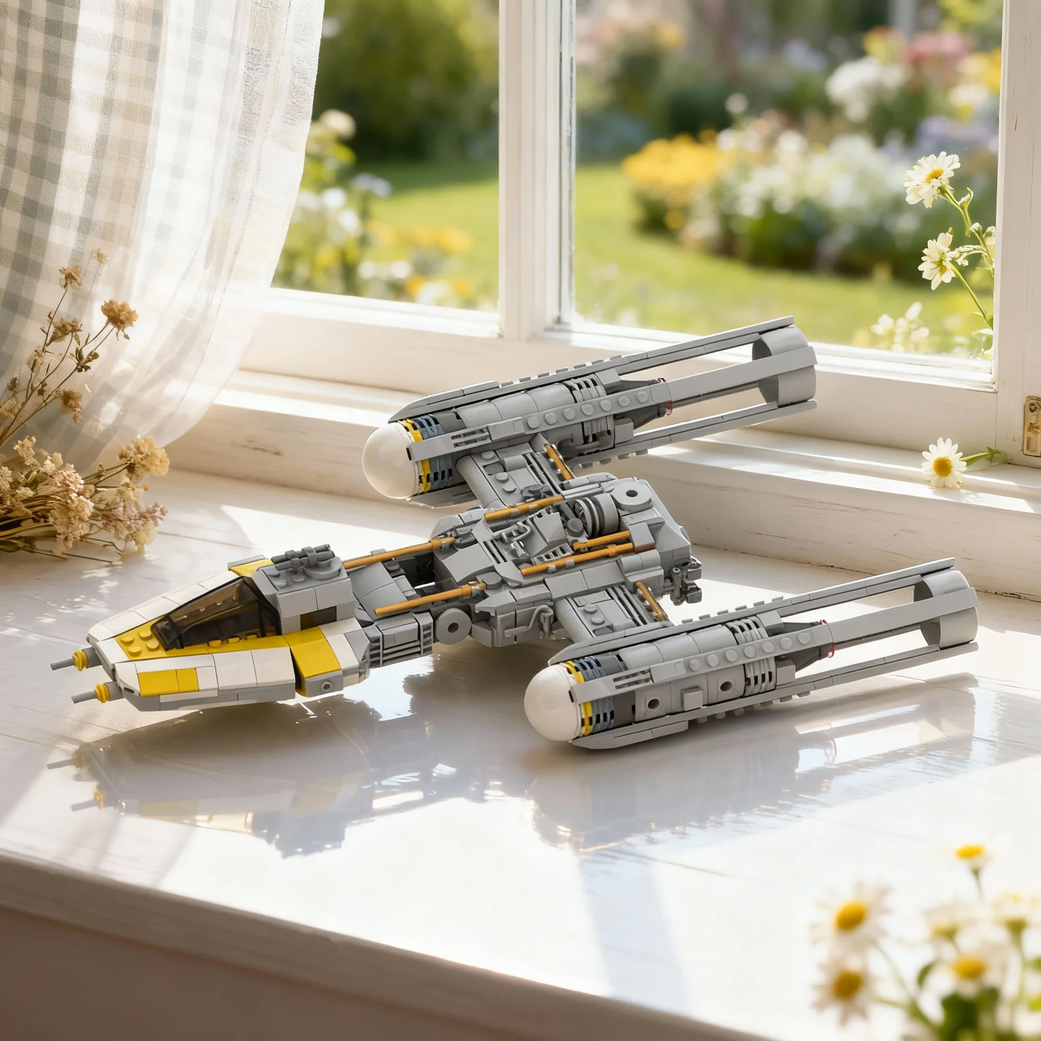 605pcs MOC Minifigure Scale Y Wing ALT COLORS Star Battle Model Building Blocks Architecture Toy Festival Gifts Education Brick