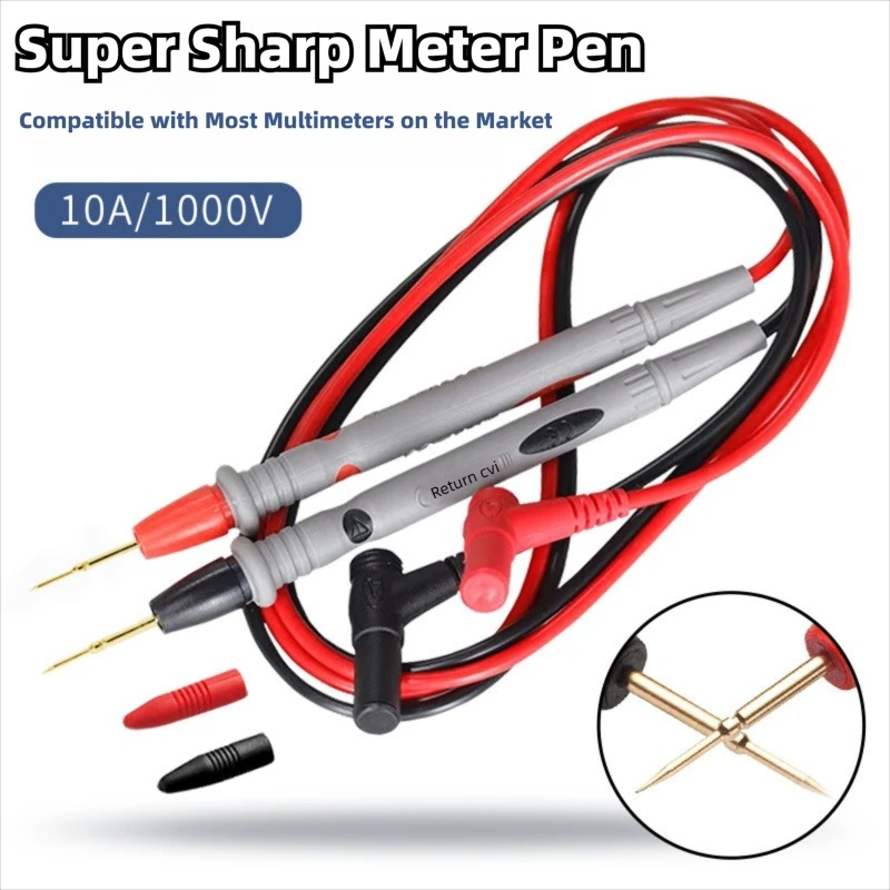 10A 20A Multimeter Test Heads Needle Pin Digital Multi Meter Head Wire Pen Cable Kit Multimeter Voltmeter Silicone Tester Kit