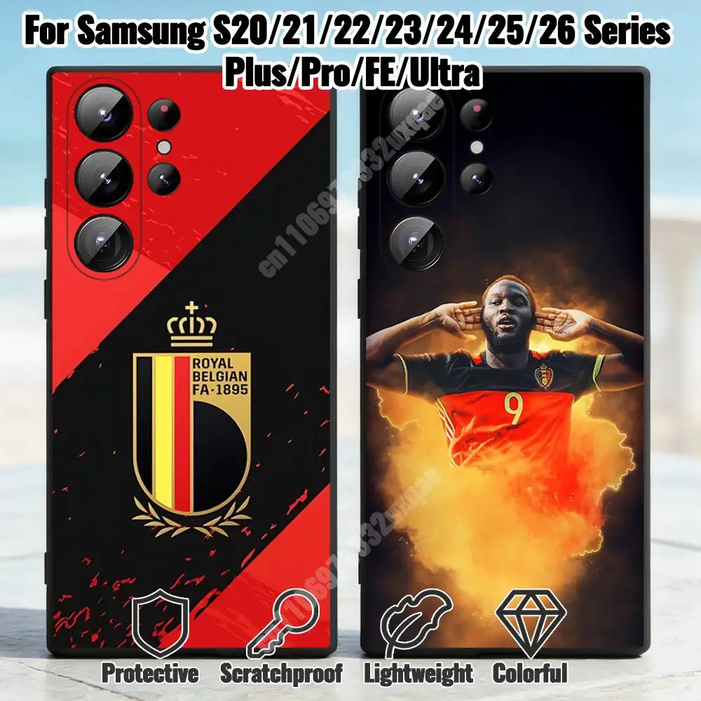 Belgium Football L-Lukaku-S Phone Case for Samsung Galaxy S21 22 Ultra Plus S23 S24 FE Lite S25 26 30 Fundas Matte