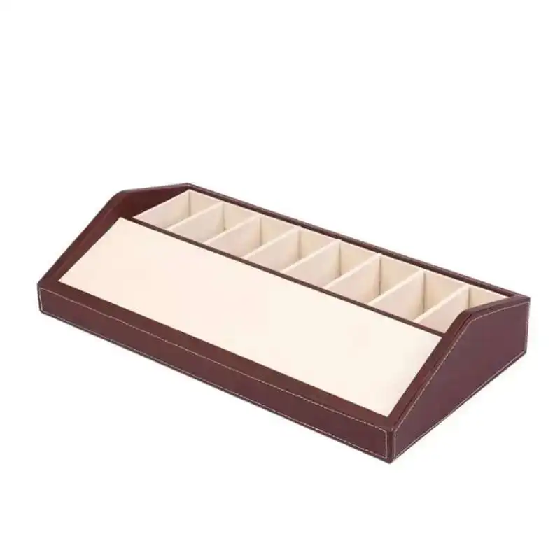 

1pcs Leather Belt Show Rack Wooden Box 10Cells Belt Storage Holder Shelf Wood Case for Belt Display Stand Table Wardrobe Cabinet