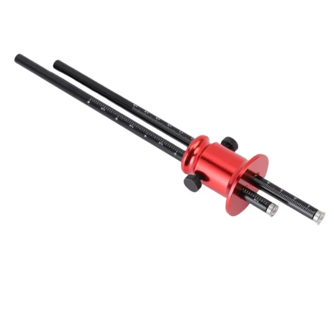 Aluminum Double Head Wheel Marking Gauge Woodworking Parallel Line Drawing Tool with Graduated Inch And MM Scale Marking Scriber