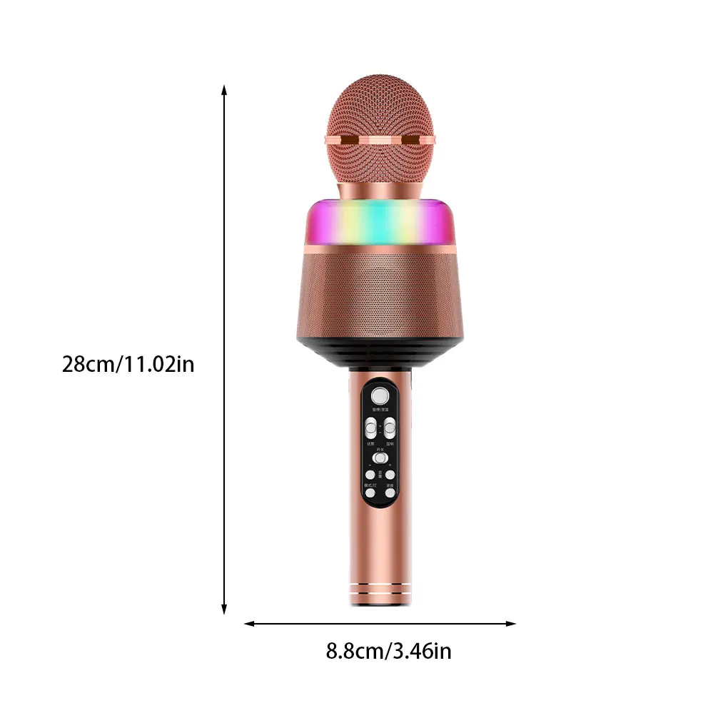 Micrófono inalámbrico Altavoz Reproductor KTV Efecto de sonido Micrófono recargable