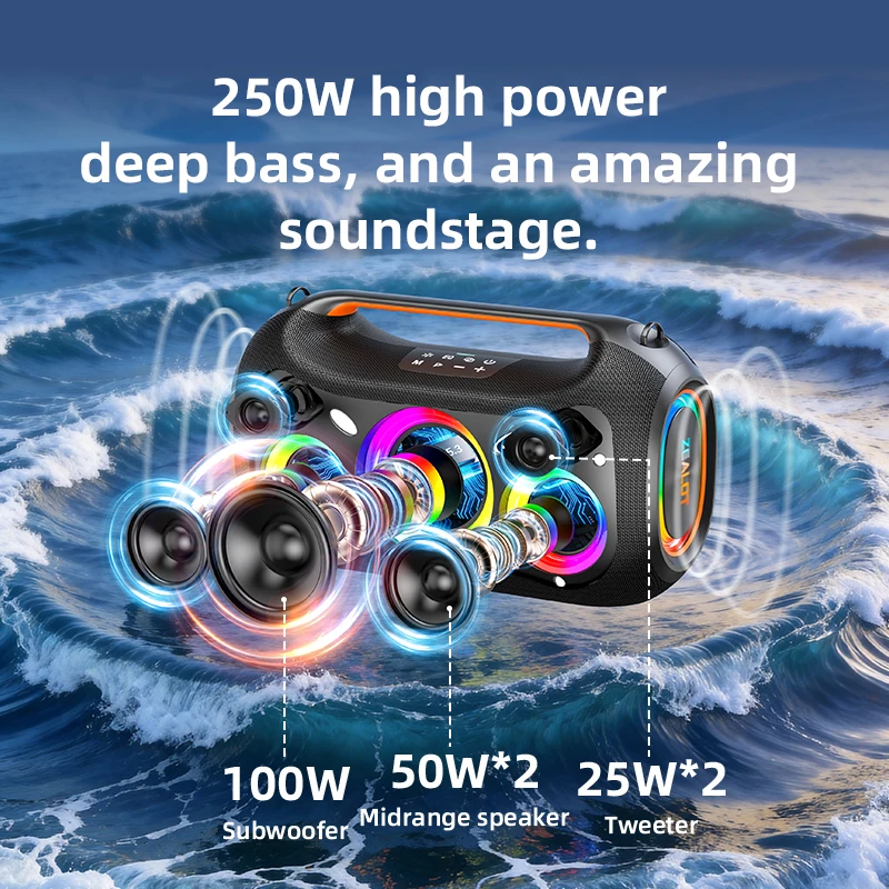 ZEALOT-ZE51 Outdoor Waterproof Bluetooth Speaker TWS 800W Heavy 48000mAh Large Capacity Battery Color RGB Light Wireless Portab