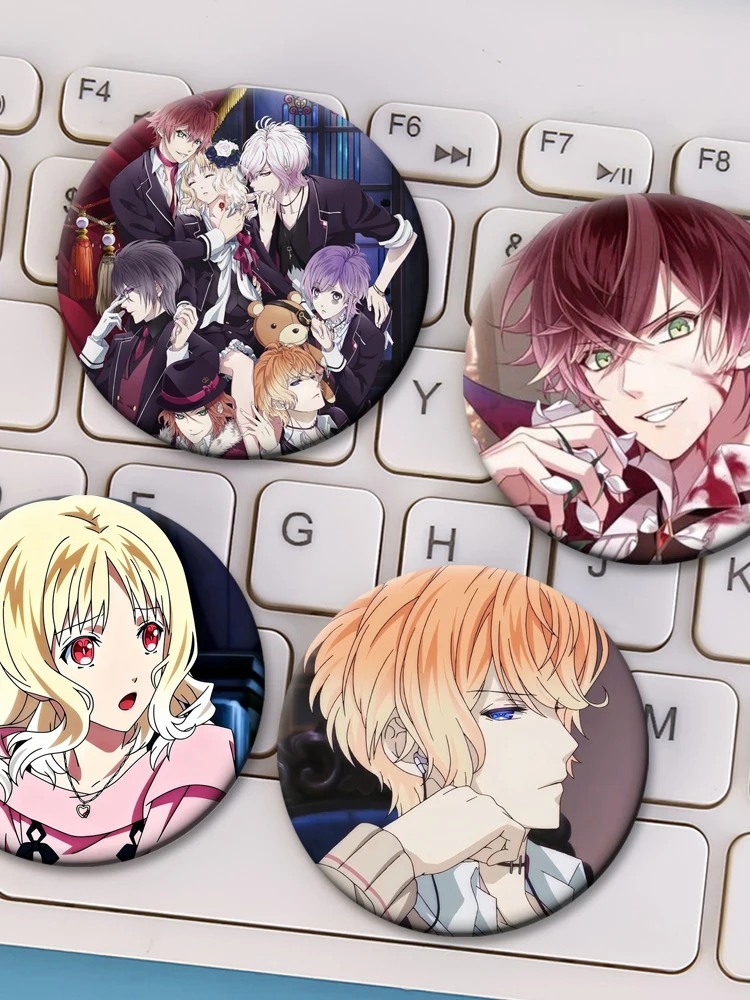 Cartoons DIABOLIK LOVERS Peripheral Enamel Pins Creative Brooches Round Badge for Bag Clothes Decor Jewelry Accessories Gifts