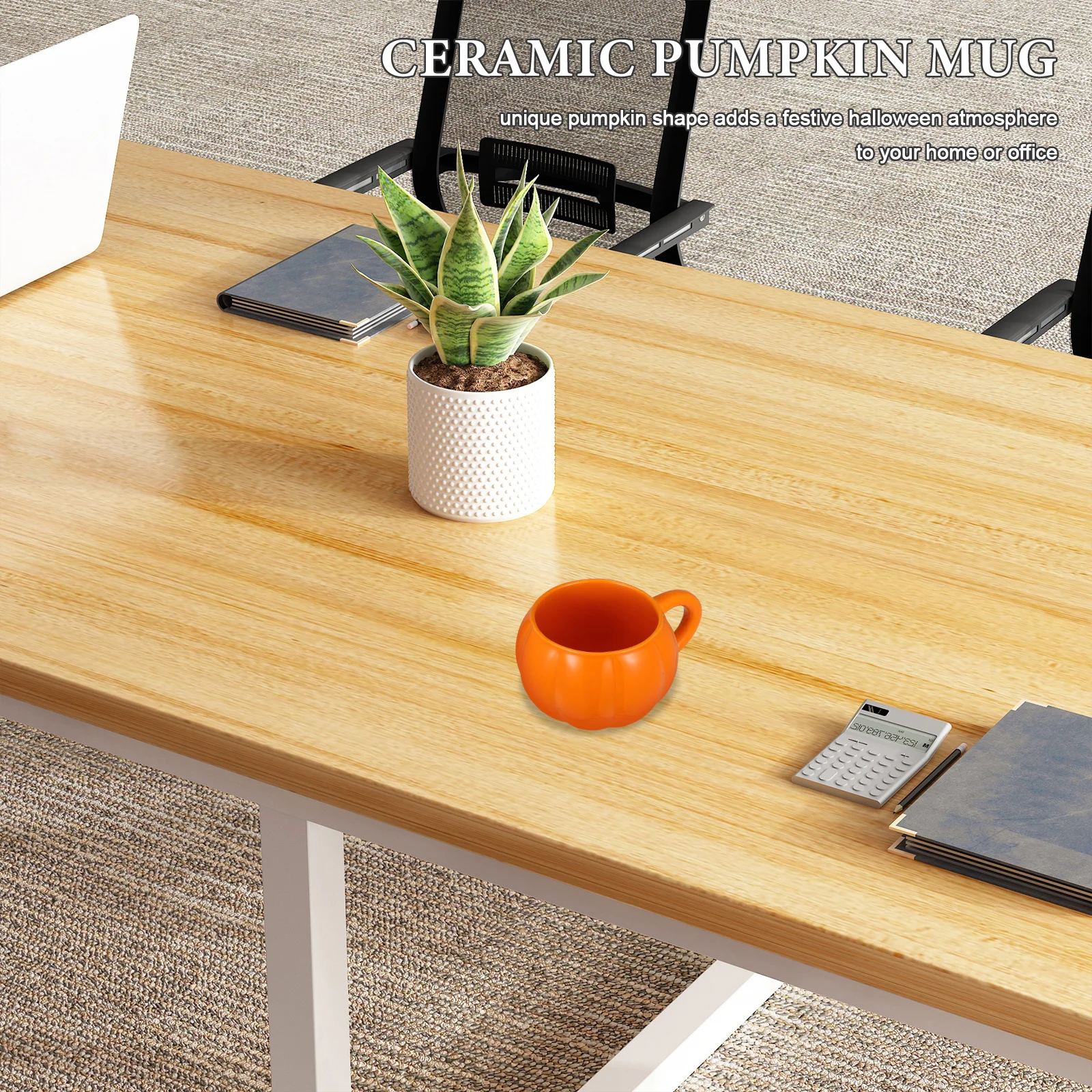 

Halloween Pumpkin Coffee Mug 525ml Ceramic Tea Cup Multifunctional Drinkware Unique Design Safe Material Comfortable Grip