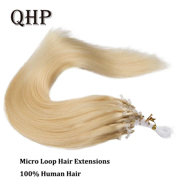 Micro Loop Hair Extension Natural Straight Real Human Hair Brazilian Remy Micro Link Hair Extensions For Women Invisible 50pcs