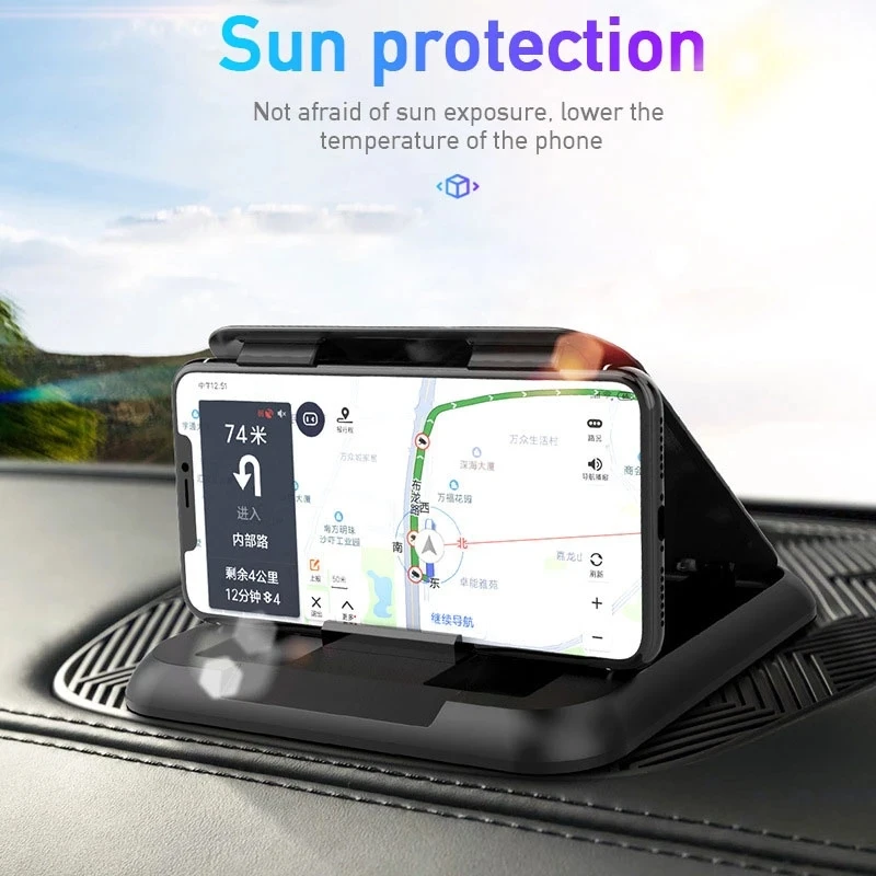 Universal Car Phone Holder Mount Auto Dashboard Phone Holder Anti-Slip Silicone Suction Pad Adjustable Smartphone Support